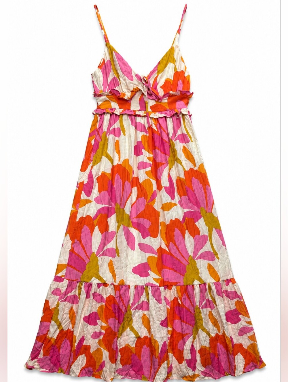 Band Of The Free Floral Maxi Sundress in Pink & Orange